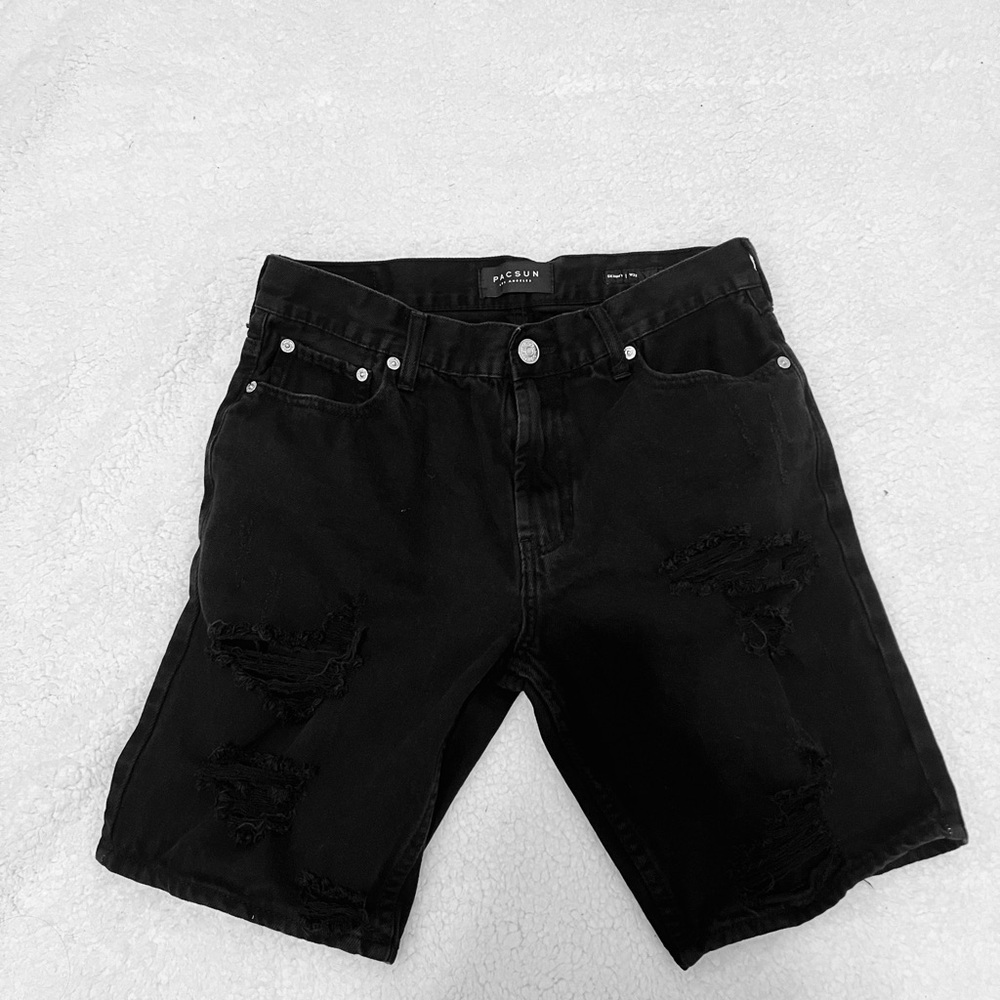 PacSun Black Jean Shorts Raw Hem